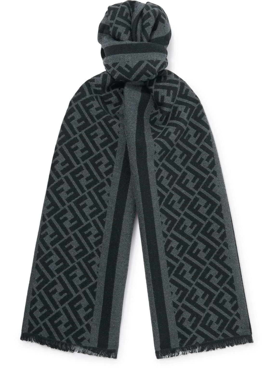 FENDI: scarf in silk blend with jacquard FF monogram - Pink