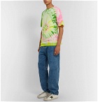 The Elder Statesman - Slim-Fit Neon Tie-Dyed Cashmere and Silk-Blend T-Shirt - Multi