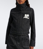 Courrèges Logo denim tweed jacket