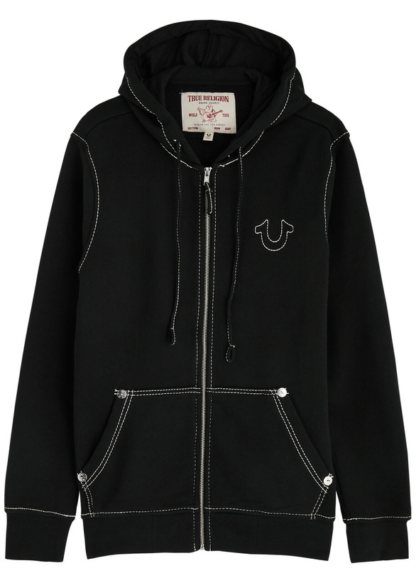 Photo: True Religion Big T Hooded Cotton-blend Sweatshirt Black