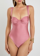 Faithfull The Brand Arlo Gathered Swimsuit Pink
