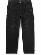 Enfants Riches Déprimés - Straight-Leg Distressed Cotton-Canvas Trousers - Black