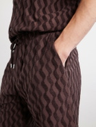 Frescobol Carioca - Augusto Cotton and Linen-Blend Jacquard Terry Shorts - Brown