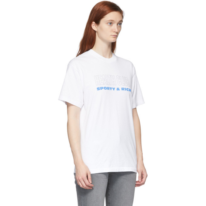 Sporty & Rich NY Health Club T-Shirt - White/Navy White / Medium