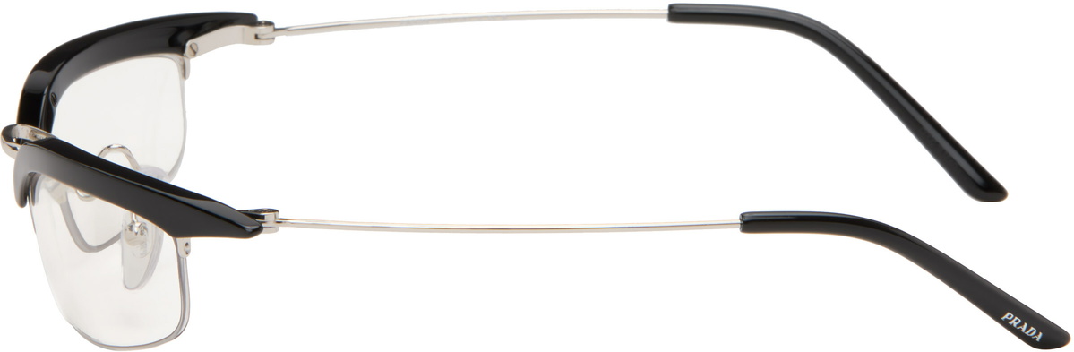 Prada Eyewear Black Catwalk Angular Cateye Blue Light Glasses