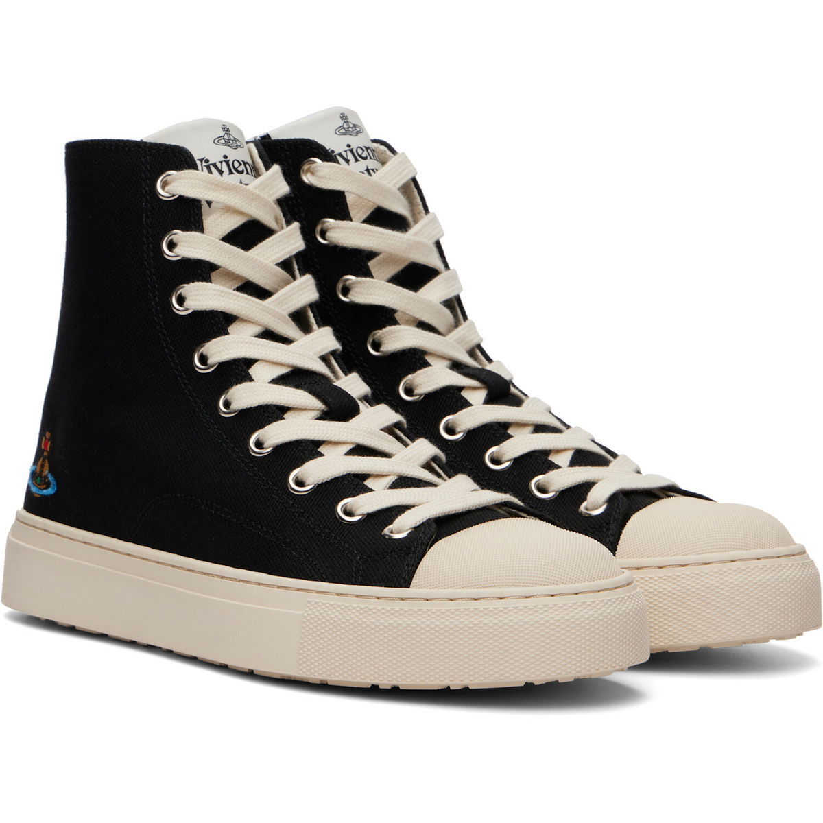 Vivienne Westwood Black High Top Plimsoll Sneakers