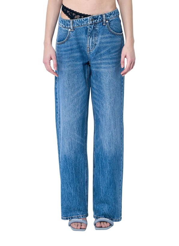Photo: Alexander Wang Dip-Side Jeans With Exposed Lace Underwear