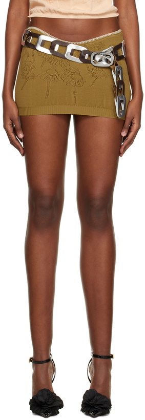 Photo: Katya Zelentsova SSENSE Exclusive Khaki Miniskirt