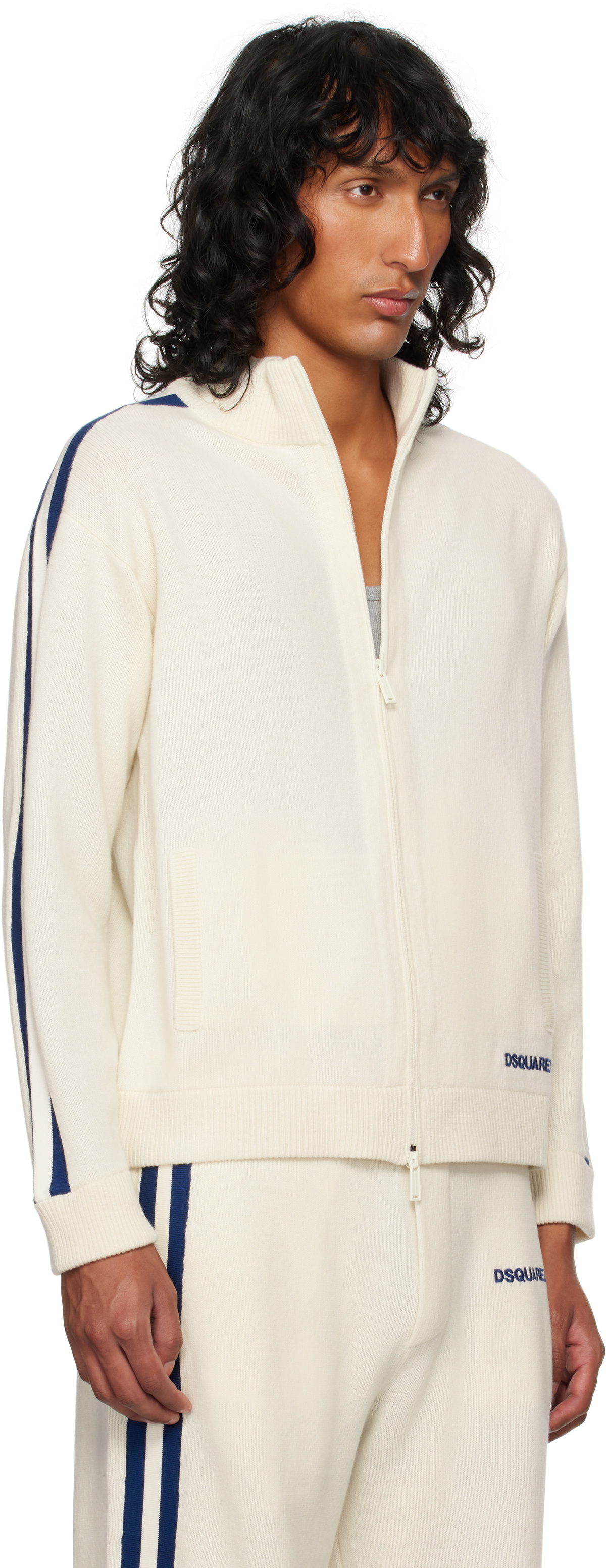 Dsquared2 Off-White Zipped Sweater