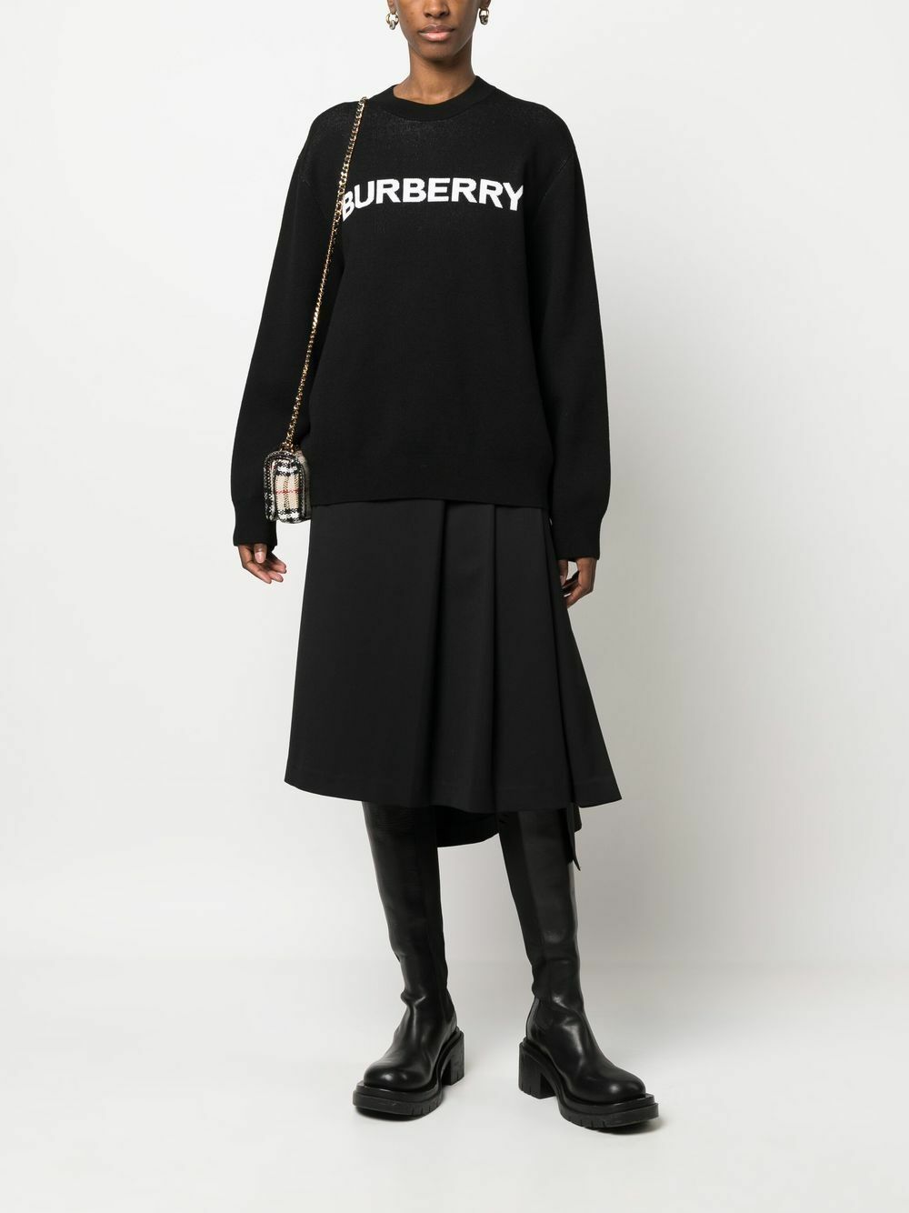 BURBERRY - Logo Cotton Crewneck Sweatshirt