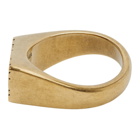 Balenciaga Gold Precious Logo Rectangle Ring