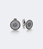 Sydney Evan 14kt white gold embellished cufflinks with diamonds and sapphires