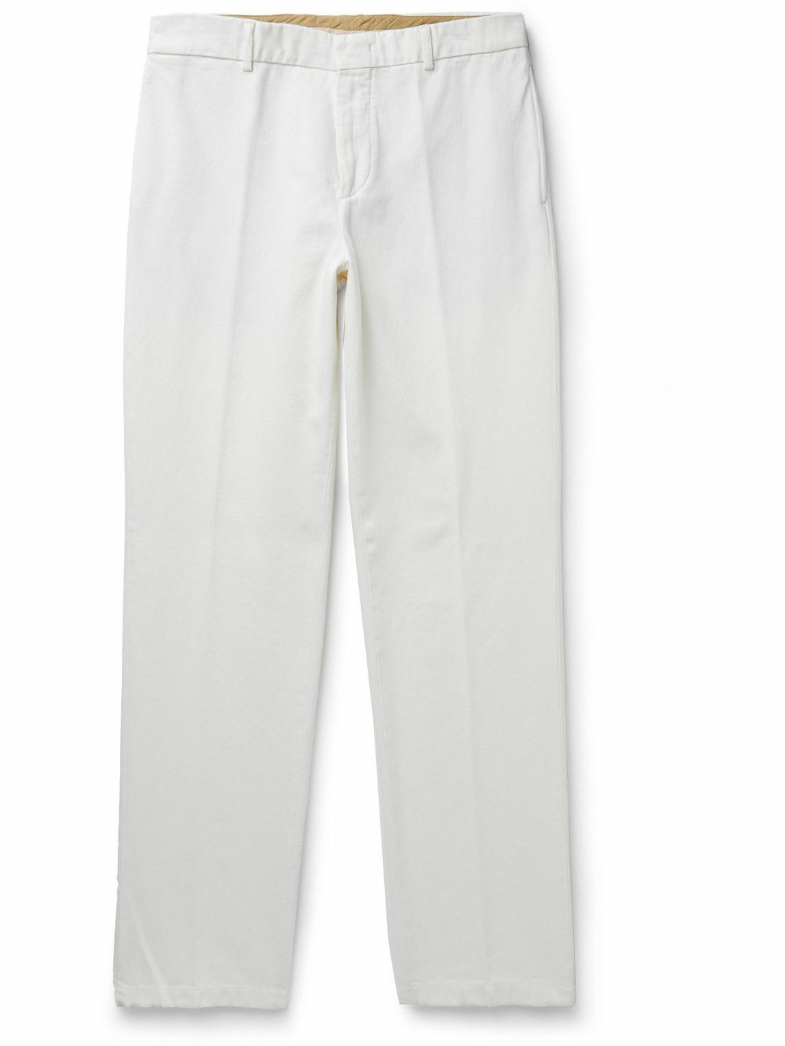 Loro Piana - Straight-Leg Cotton-Twill Trousers - White Loro Piana