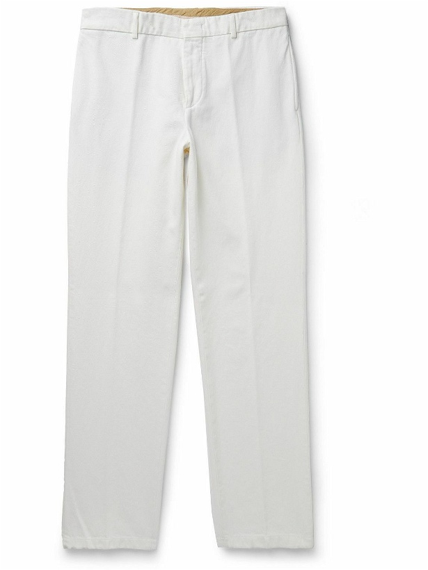 Photo: Loro Piana - Straight-Leg Cotton-Twill Trousers - White