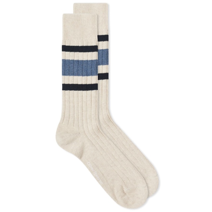 Photo: Oliver Spencer Men's Polperro Socks in Cream/Sky Blue