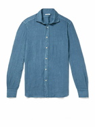 Boglioli - Slim-Fit Garment-Dyed Linen Shirt - Blue