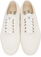 Maison Kitsuné White Canvas Laced Sneakers