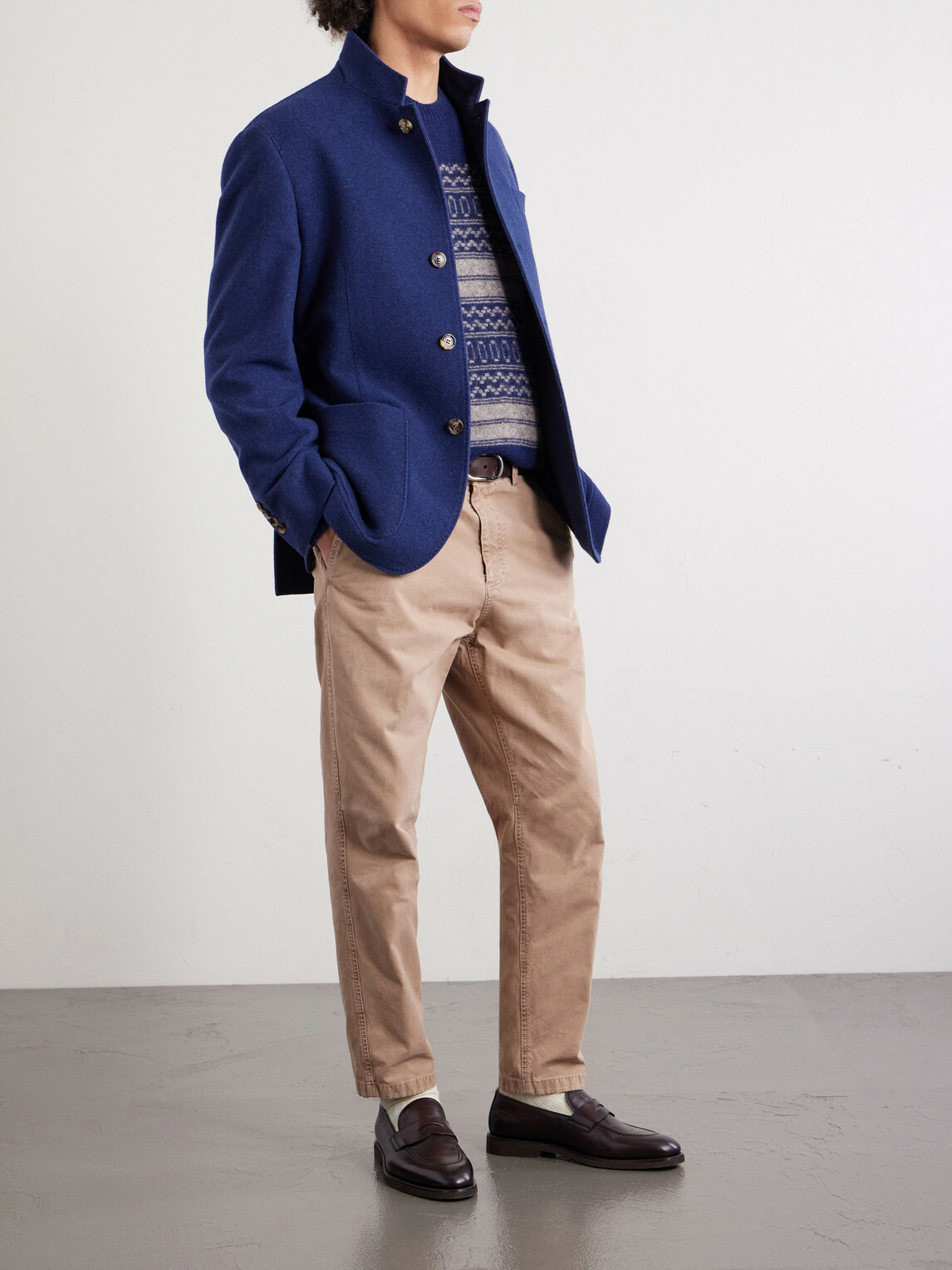 Brunello Cucinelli - Unstructured Brushed-Cashmere Blazer - Blue
