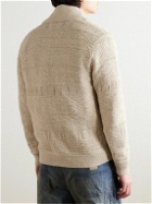 RRL - Shawl-Collar Jacquard-Knit Cotton and Linen-Blend Cardigan - Neutrals