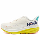 Hoka One One Men's Clifton 9 Sneakers in Eggnog/Passion Fruit