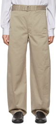 Lemaire Taupe Belted Twisted Trousers