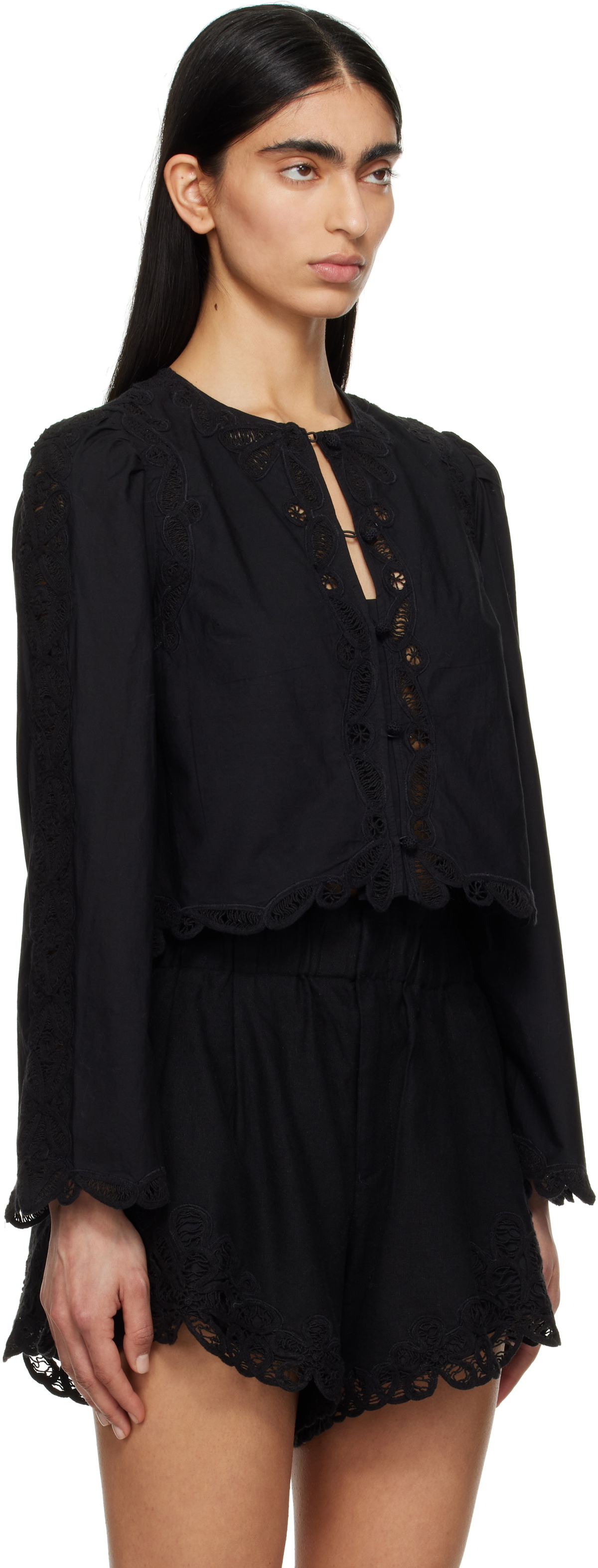 SEA NY Black Elke Blouse