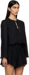 SEA NY Black Elke Blouse
