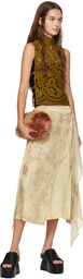 Dries Van Noten Beige Draped Midi Skirt