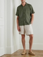 Kingsman - Drake's Convertible-Collar Linen Shirt - Green