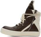 Rick Owens Brown Geobasket Sneakers