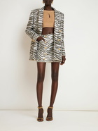 BALMAIN - High Waist Zebra Lurex Mini Skirt