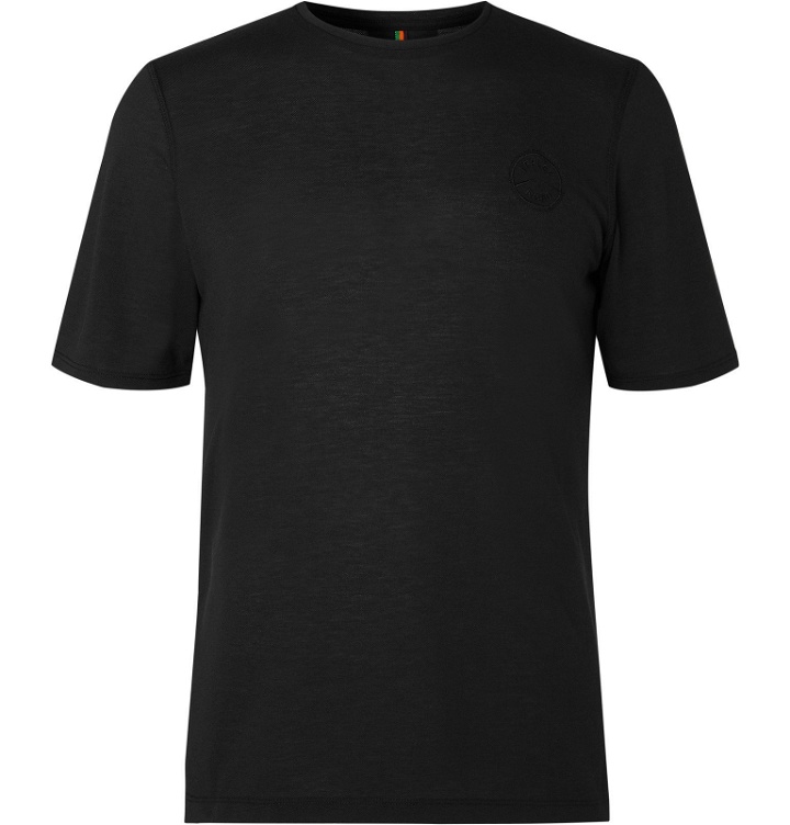 Photo: Iffley Road - Cambrian Logo-Embroidered Drirelease Piqué T-shirt - Black
