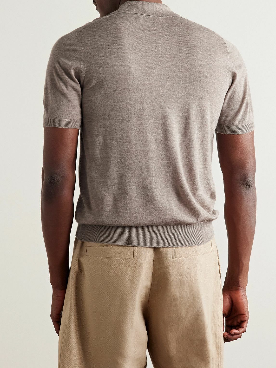 Purdey - Tantallon Slim-Fit Merino Wool Polo Shirt - Neutrals