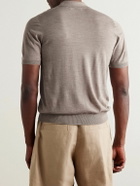 Purdey - Tantallon Slim-Fit Merino Wool Polo Shirt - Neutrals