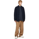 Jil Sander Blue Denim Padded Shirt