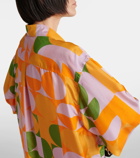 Dries Van Noten Printed silk pongee shirt dress
