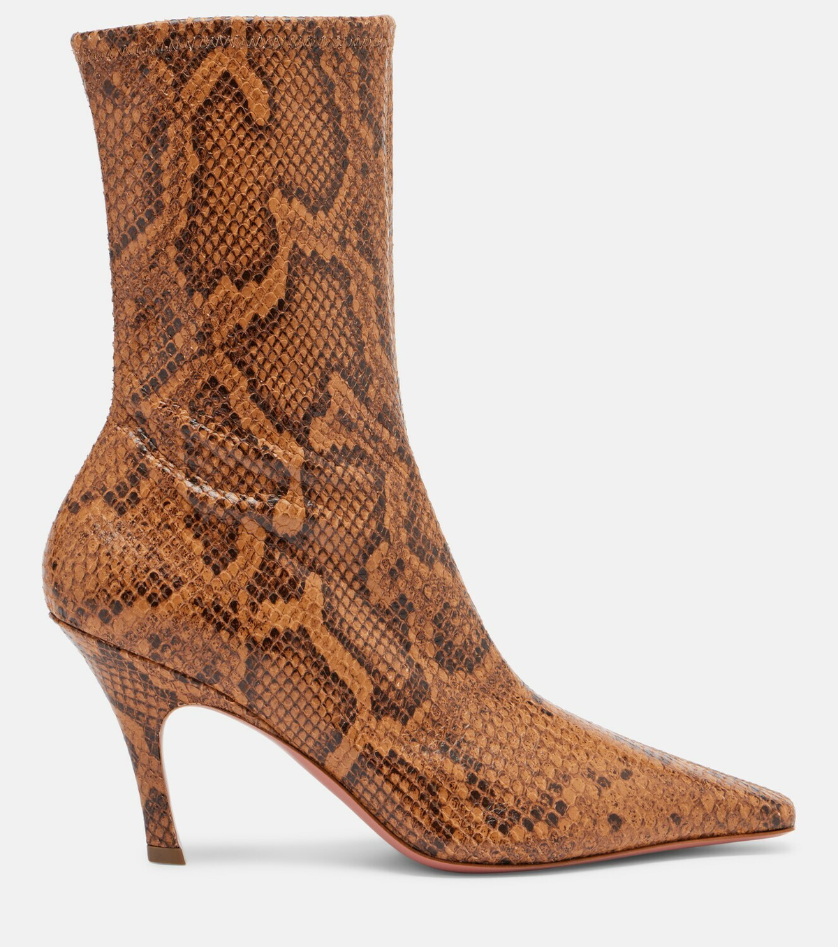 Amina Muaddi Jamie snake-effect leather ankle boots