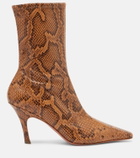 Amina Muaddi Jamie snake-effect leather ankle boots
