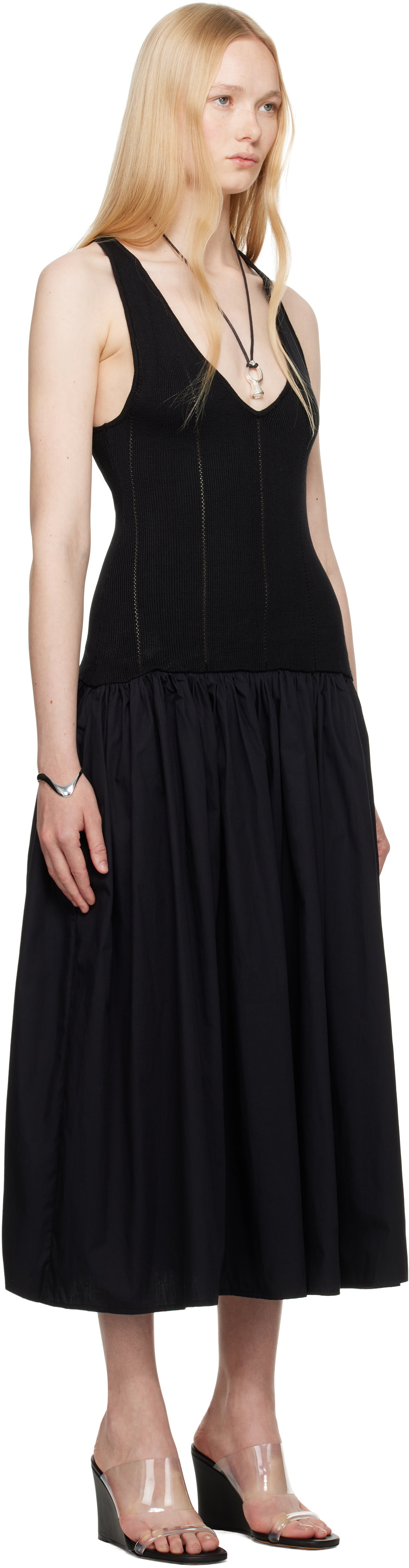 BELLE Black Siena Midi Dress
