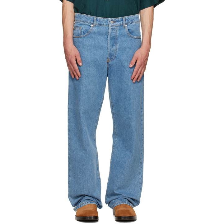 Photo: Dries Van Noten Blue Loose Fit Jeans