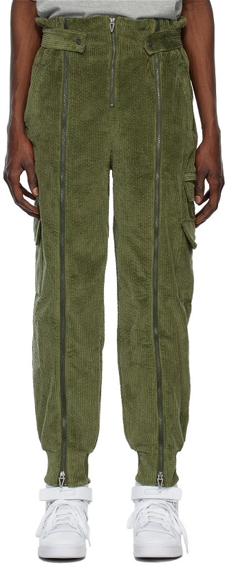 Photo: adidas x IVY PARK Green Corduroy Zipper Cargo Pants