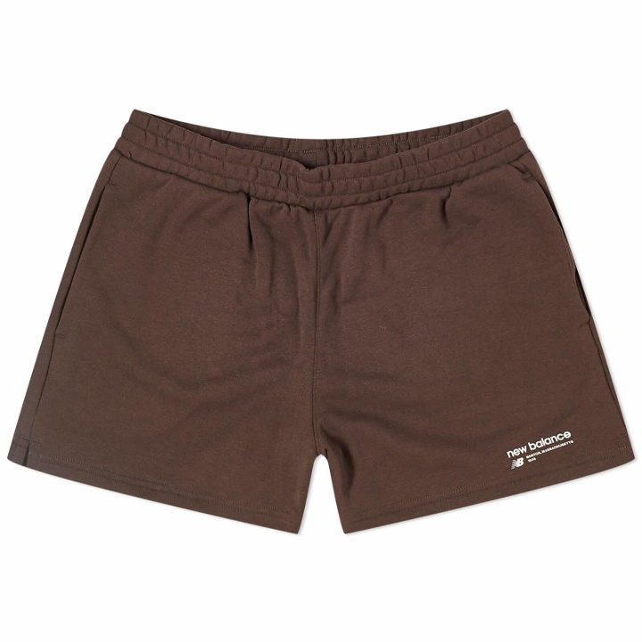 Photo: New Balance Women's Linear Heritage French Terry Short in Black Coffee