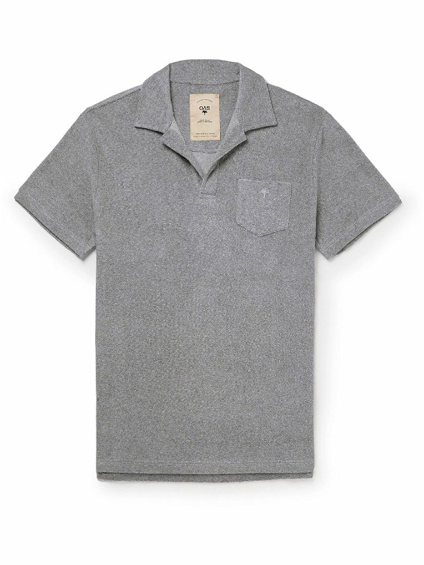 Photo: OAS - Logo-Embroidered Cotton-Terry Polo Shirt - Gray