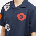 Wax London Men's Didcot Applique Floral Vacation Shirt in Navy