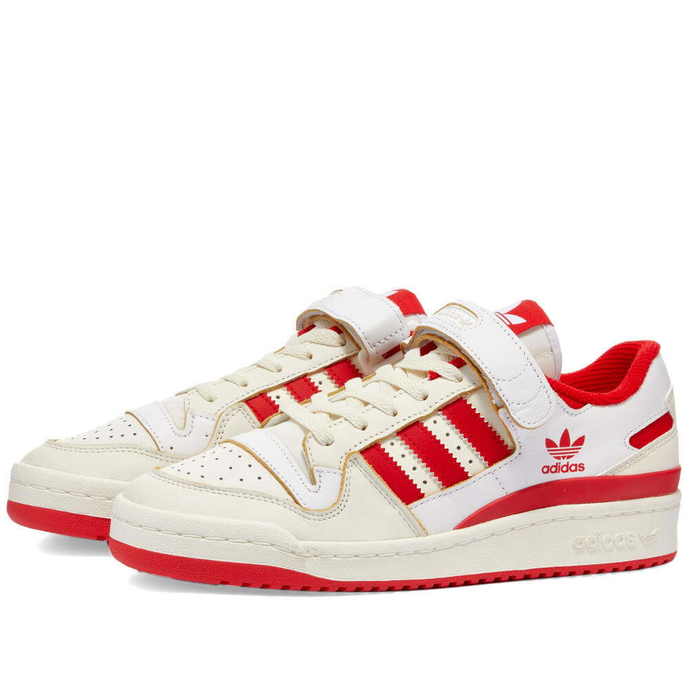 Photo: Adidas Women's Forum 84 Low W Sneakers in Off White/Vivid Red/White