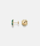 Yvonne Léon Puces Dôme Trèfle 9kt gold earrings with malachite and diamonds