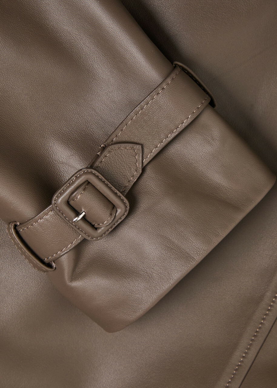 Joseph Blaise Cropped Leather Jacket Brown Light