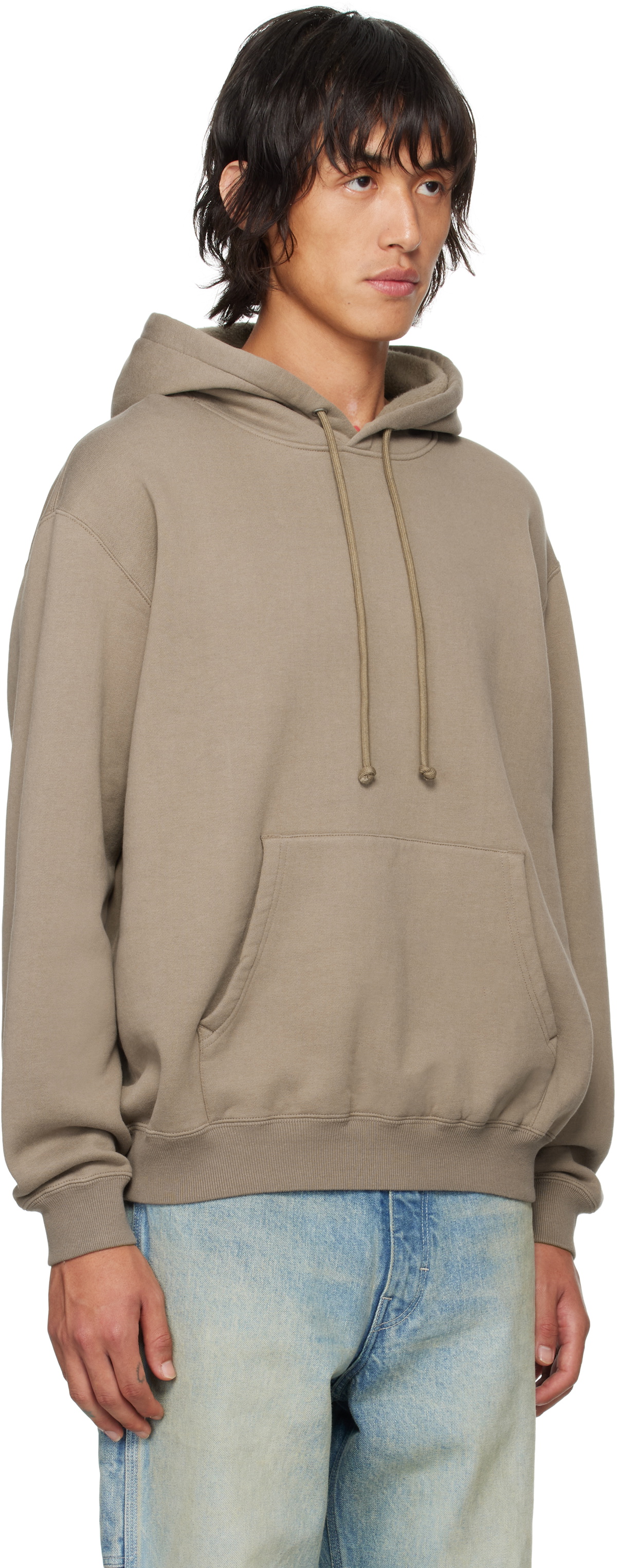 AURALEE Brown Smooth Soft Sweat Hoodie Auralee