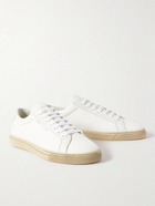 SAINT LAURENT - Andy Leather-Trimmed Logo-Print Canvas Sneakers - White