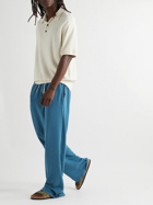 Les Tien - Puddle Straight-Leg Garment-Dyed Cotton-Jersey Sweatpants - Blue